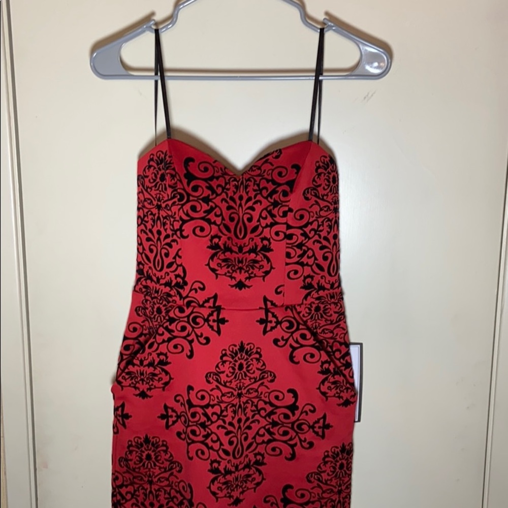 B.Darlin Red/black knee length dress size 5/6